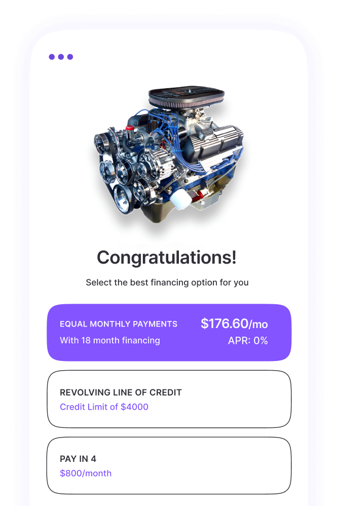 consumer financing platform for the car parts by ChargeAfter