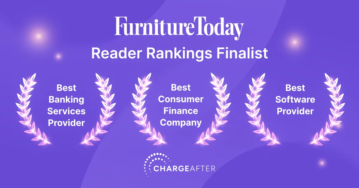 ChargeAfter Recognized as a 3x Finalist in the Furniture Today Reader Ranking Awards